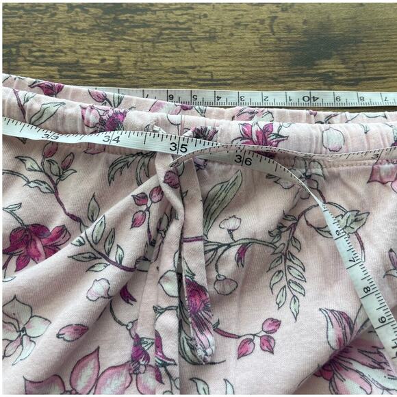 LRLauren Womens L Pink Floral Pajamas 2 Piece Set Black Label  Sleep Wear - Picture 5 of 9